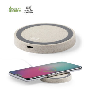 The straw disc is charged wirelessly with cable